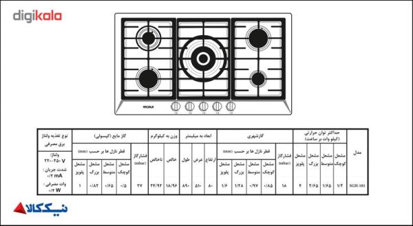 اجاق گاز صفحه ای نیک کالا مدل SGH 101